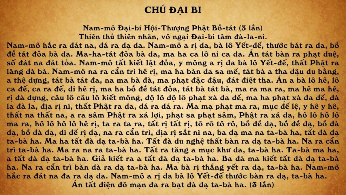 Hướng dẫn cách tụng Chú Đại bi ngắn gọn