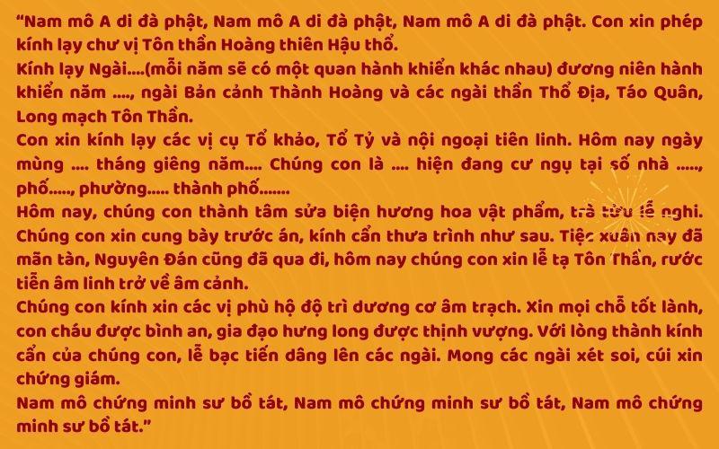 Mẫu 1 văn khấn rước ông Táo về nhà ngày mồng 7