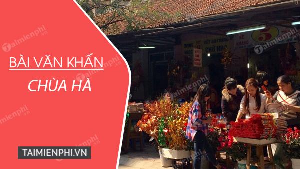 Bản văn khấn tại Chùa Hà