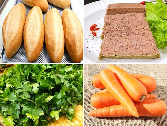nguyên liệu làm bánh mì pate truyền thống