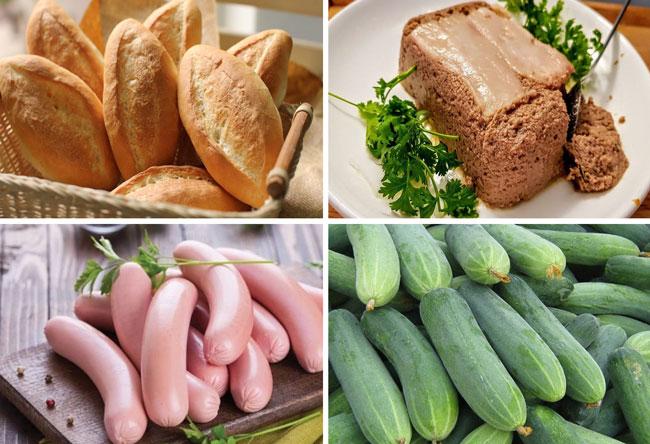 nguyên liệu làm bánh mì pate xúc xích