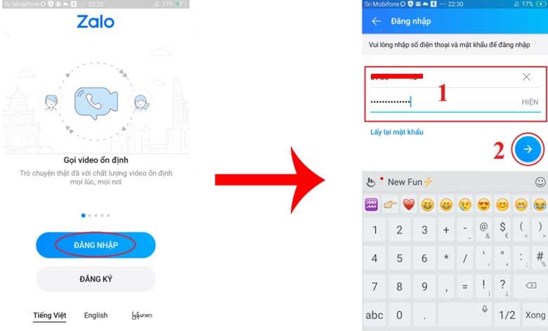 Cách đăng nhập Zalo trên 2 điện thoại Android: Bước 1