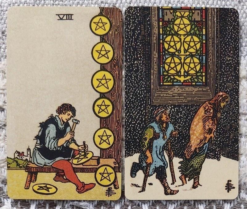 Five of Pentacles khi kết hợp với những lá bài khác sẽ như thế nào?