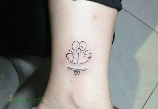 Ý tưởng họa bì Doraemon cute được đông đảo khách xăm yêu thích