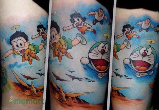 Xăm Doraemon và Nobita là ý tưởng họa bì tuyệt vời