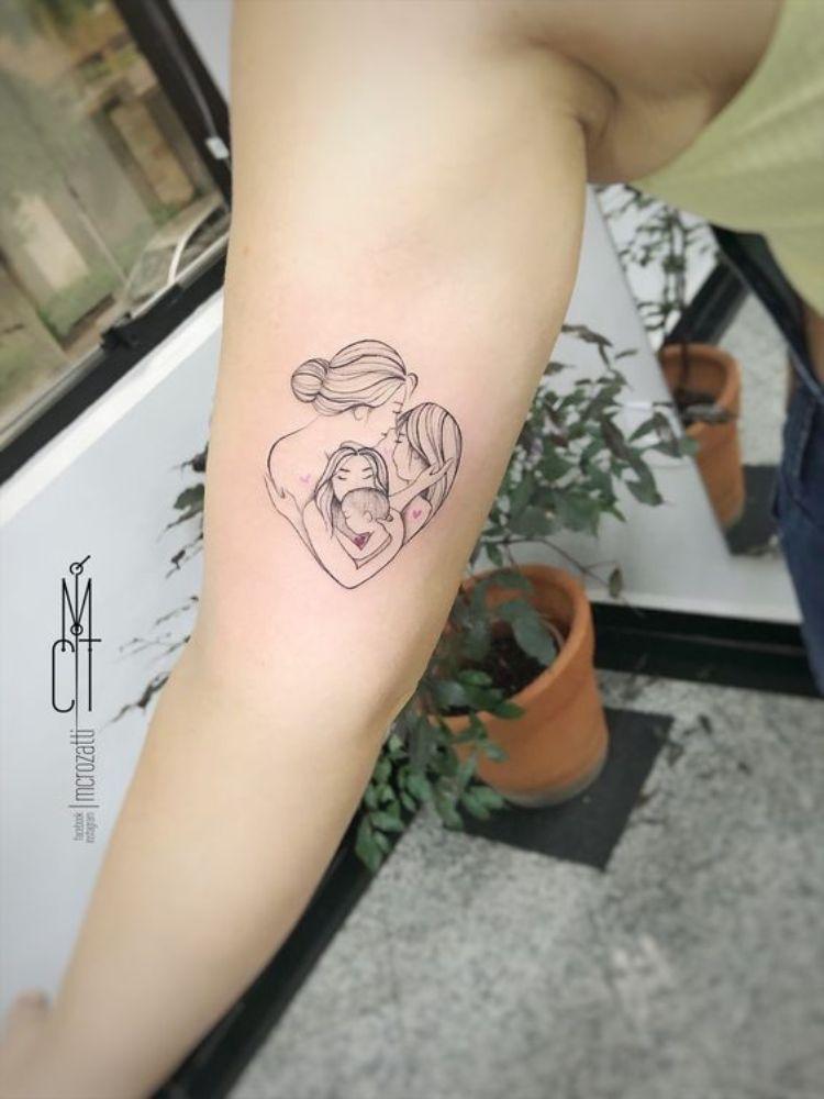 Hình xăm cha mẹ ở tay