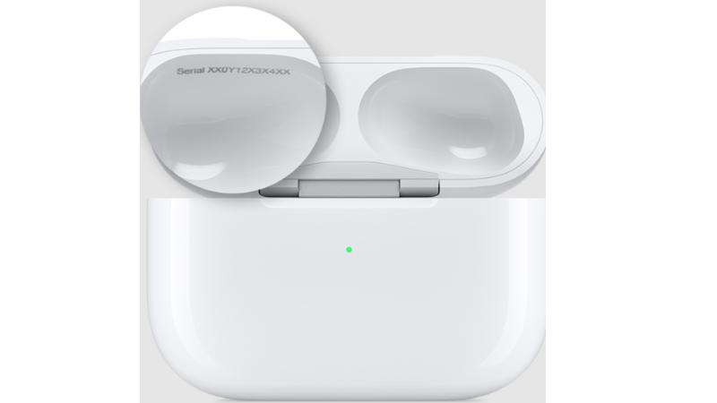 xem số serial trên airpods