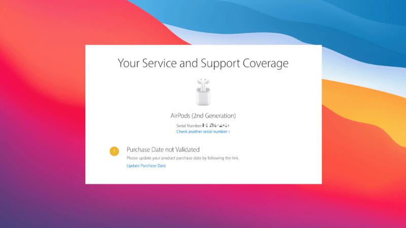 kích hoạt bảo hành AirPods