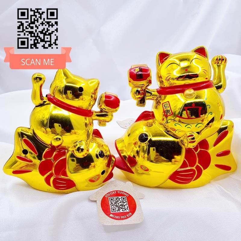 Mèo Thần Tài cưỡi cá chép năng lượng mặt trời 4