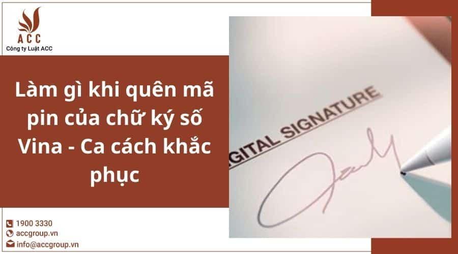 Làm gì khi quên mã pin của chữ ký số Vina - Cách khắc phục