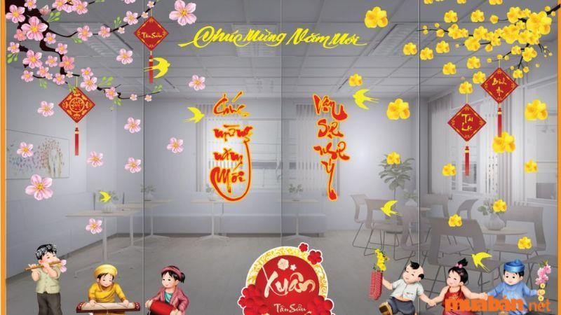 Trang trí Tết trường mầm non với Decal