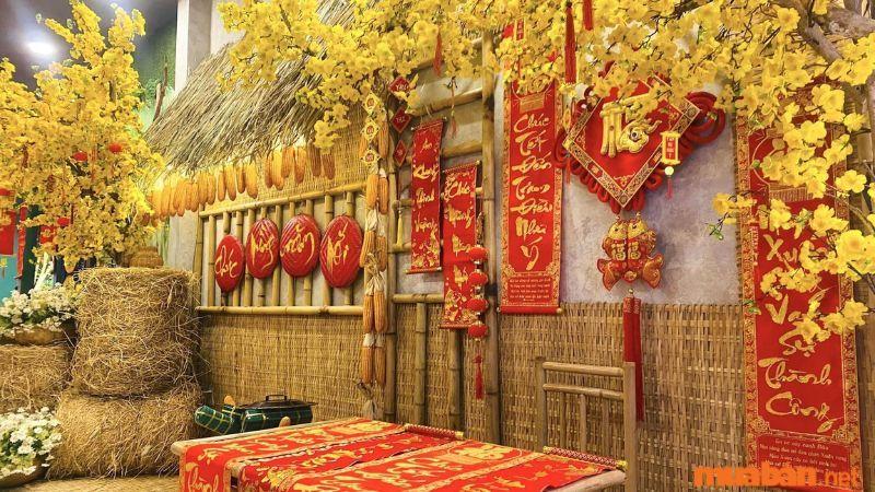 Trang trí Tết mầm non bằng tiểu cảnh vườn hoa