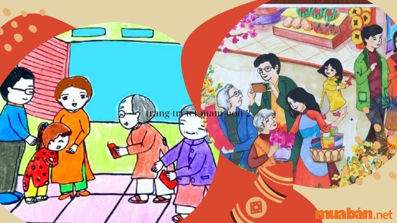 Tranh vẽ đón Tết của các bé