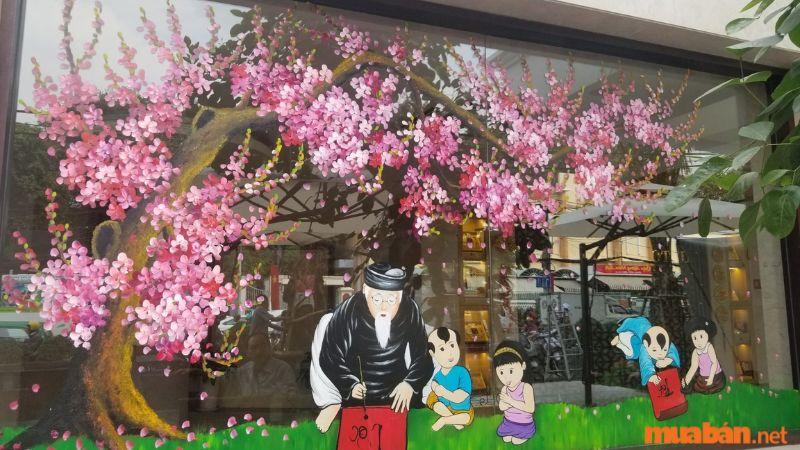 Trang trí cửa lớp mầm non ngày Tết